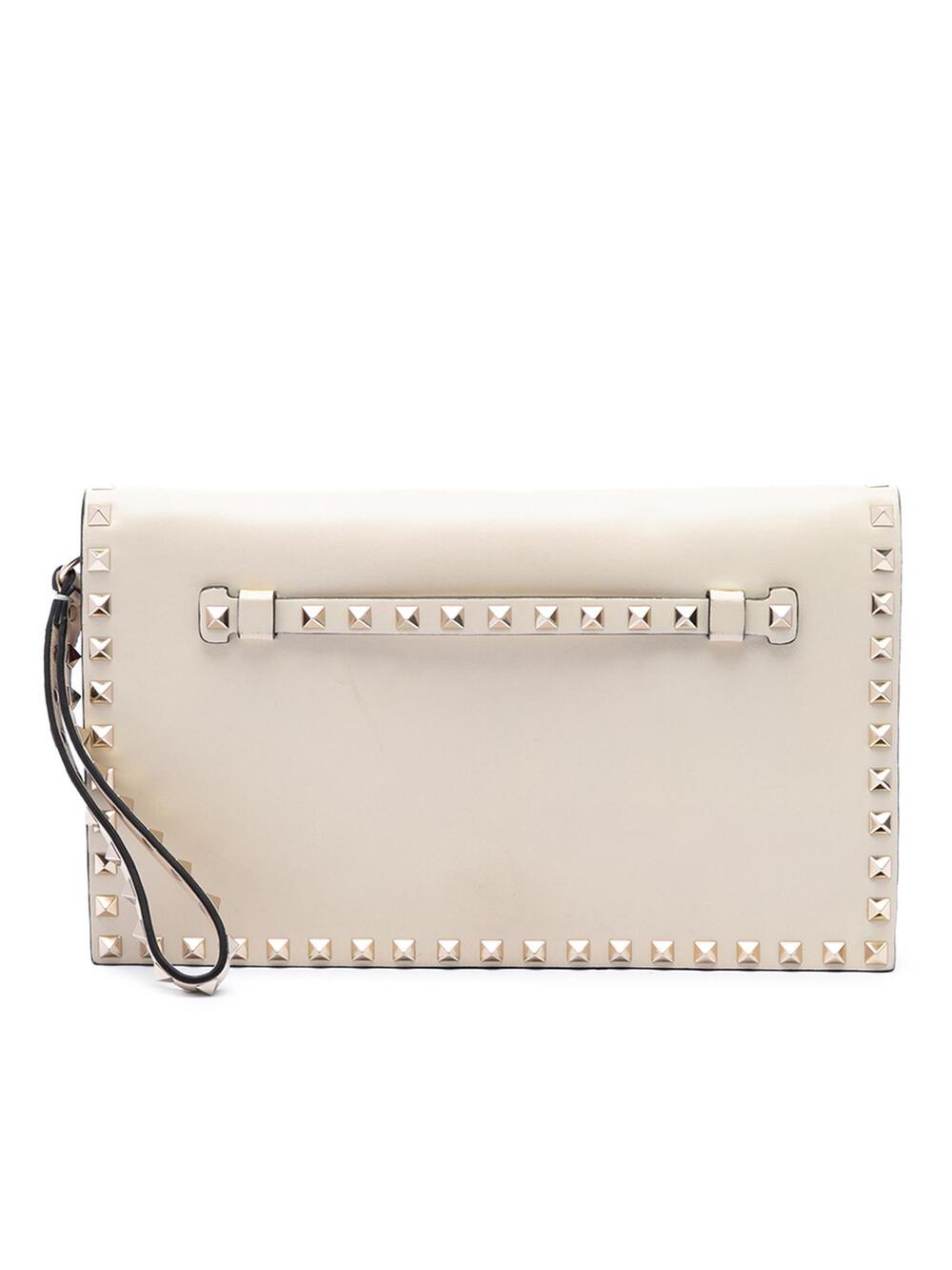 Valentino Leather Rockstud Flap Clutch #347582V48B